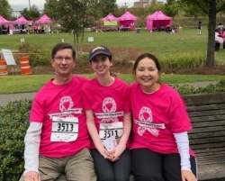 Doctor Moulton with his family running a race