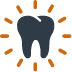 Animated tooth surrounding by vanishing lines icon