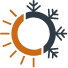 Animated circle that is half sun and half snowflake icon