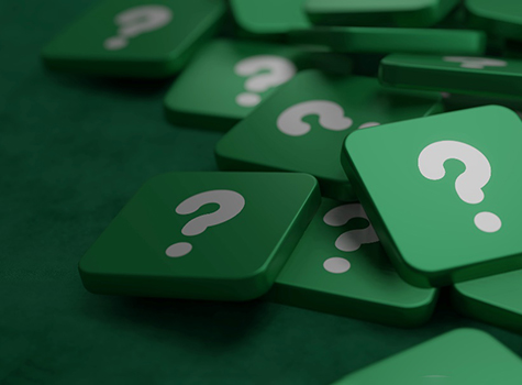 multiple green question mark icons 