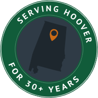 Serving Hoover for Over 30 Years badge