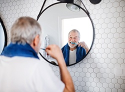 Man brushing his teeth