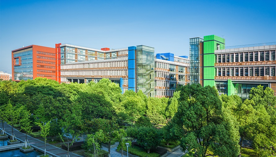 Aerial view of a university campus