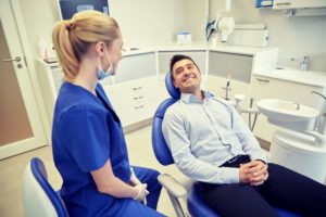 a man at a dental checkup in Hoover